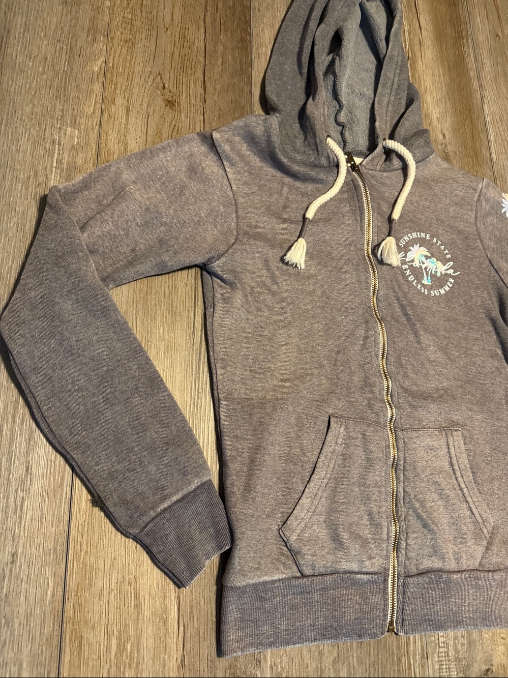 Ocean Drive Gray Zip-Up Hoodie Jacket - Picture 3 of 7